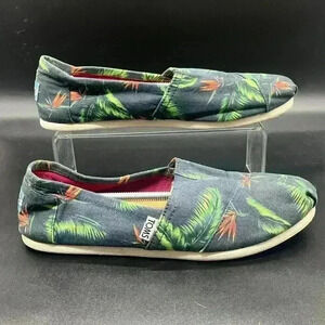 TOMS Slip On Shoes Navy Tropical Womens 10